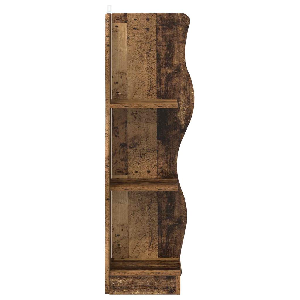 Corner Shelf with Shelf Reclaimed Wood Look 34 x 33 x 102 cm Wood Based Material