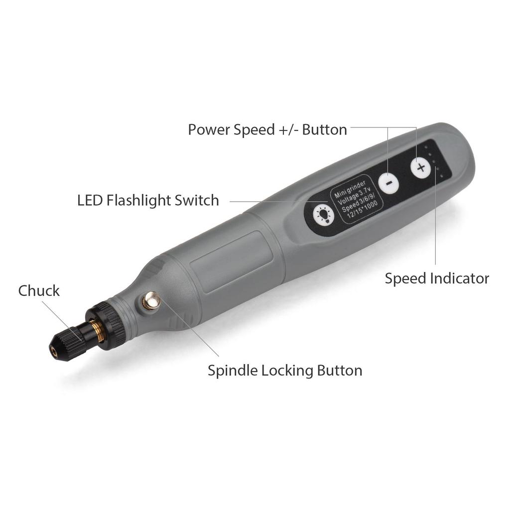 Geevorks Portable Rotary Tool Set Mini Cordless Grinder Handheld Rechargeable Electric Drill USB