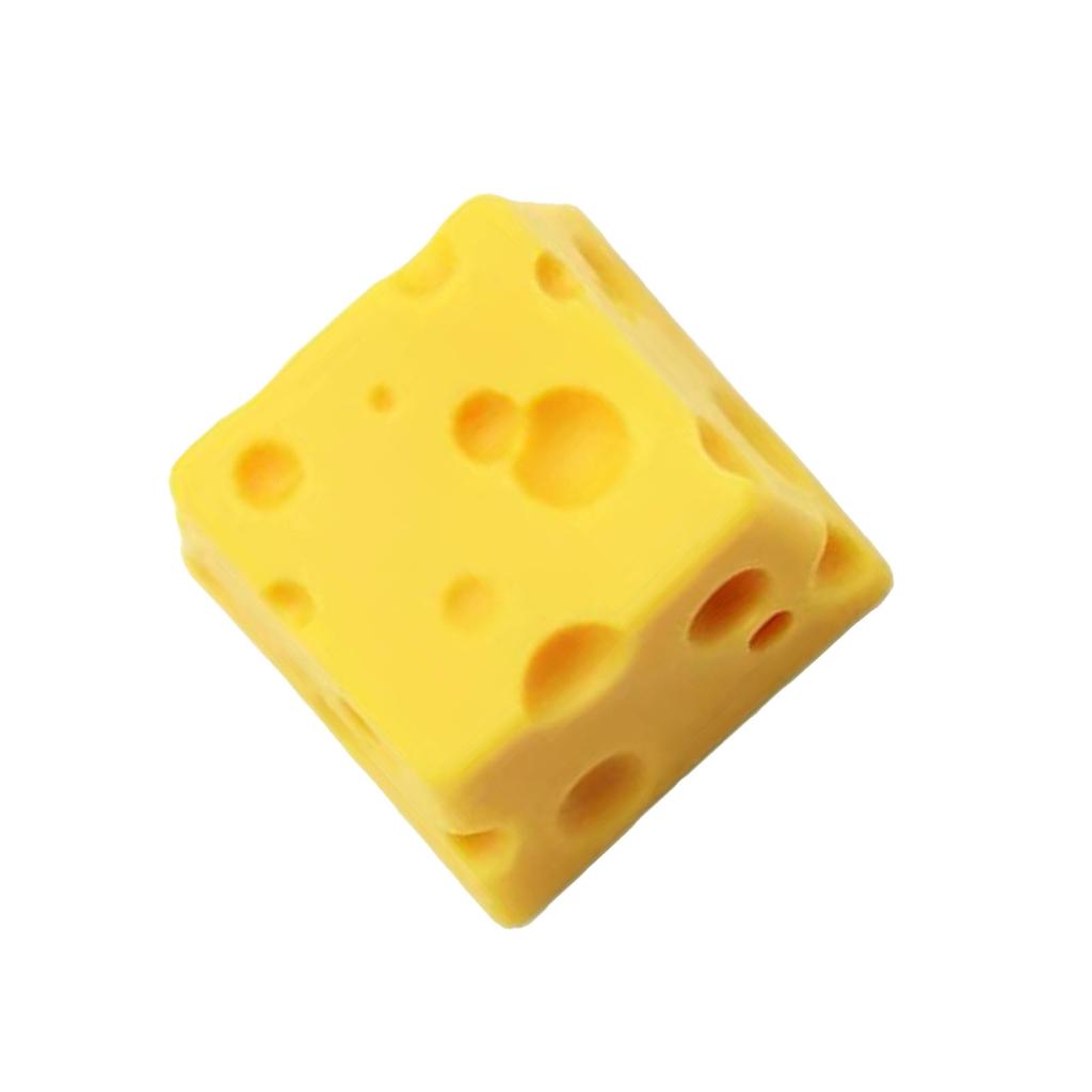 Resin Keycap Lovely Cheese Style Hand Painted Exquisite Details Durable Cute Keycap for Computer Keyboard
