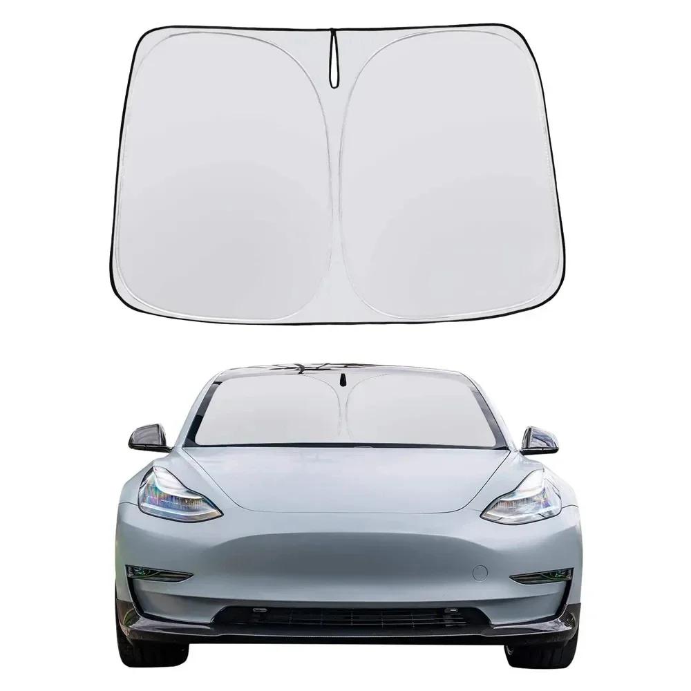 

Car Front Window Windshield Sun Shade Covers Visors Sunscreen Protector Parasol Coche For Tesla Model 3 Y Sunshade Accessories