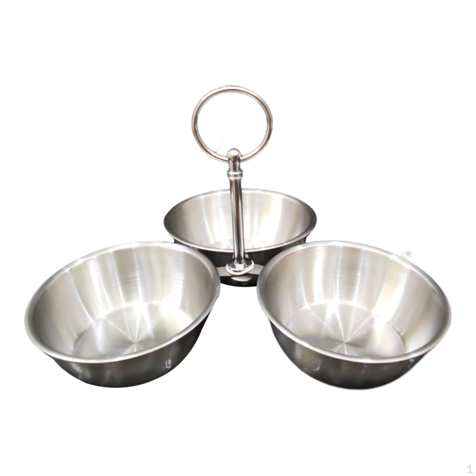 

Подставка для закусок с мисками, 3-секционный поднос для закусок серебряный