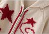 Jacquard Cashmere Cardigan - Women's Lapel Star Print Color Block Jacket (Autumn/Winter 2026)