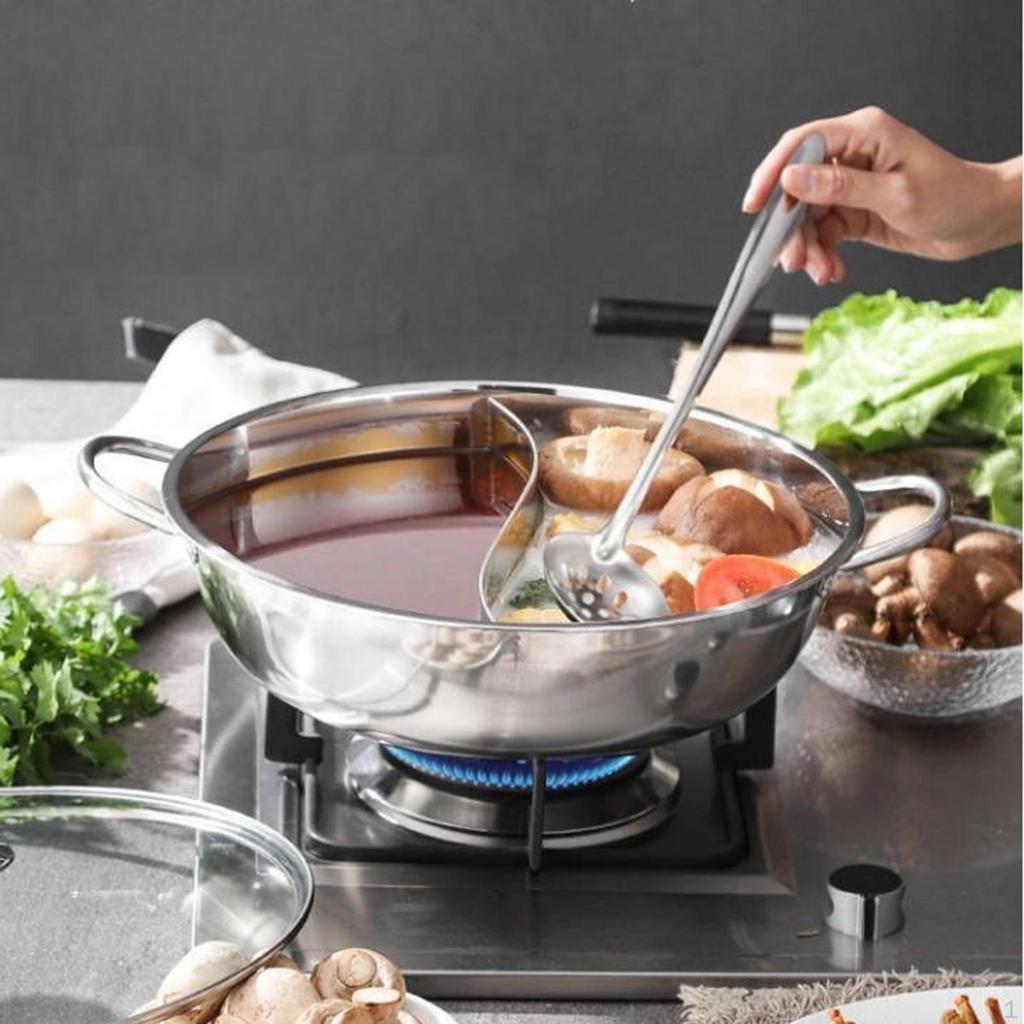 Chinese Shabu Pot Divided Soup Double Flavor Hotpot for Cooking