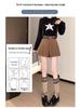 Women's High-Waist Pleated Wide-Leg Shorts for Autumn/Winter - Stylish A-Line Design