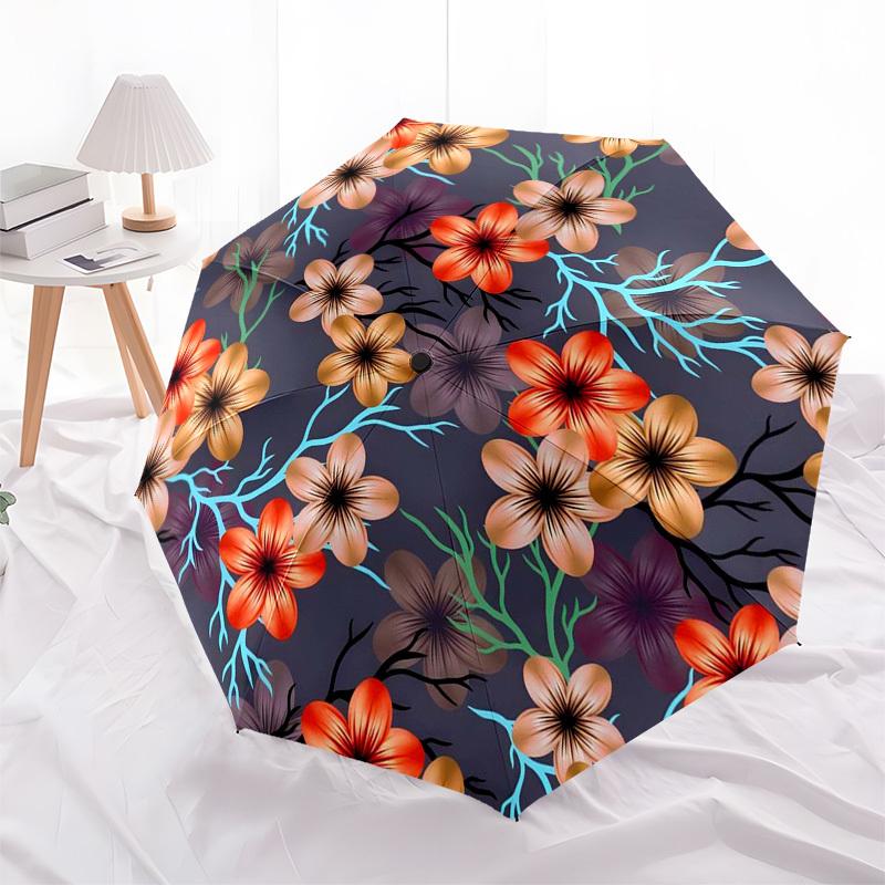 1pc Floral Pattern Design Umbrella with Plastic Handle,Suitable for All Seasons Umbrellaptys26021