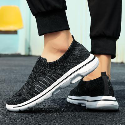 Sommer neue Herren Low-Top Fly-Woven atmungsaktives Mesh lässig schlicht große Größe 45 Slipper zum Hineinschlüpfen