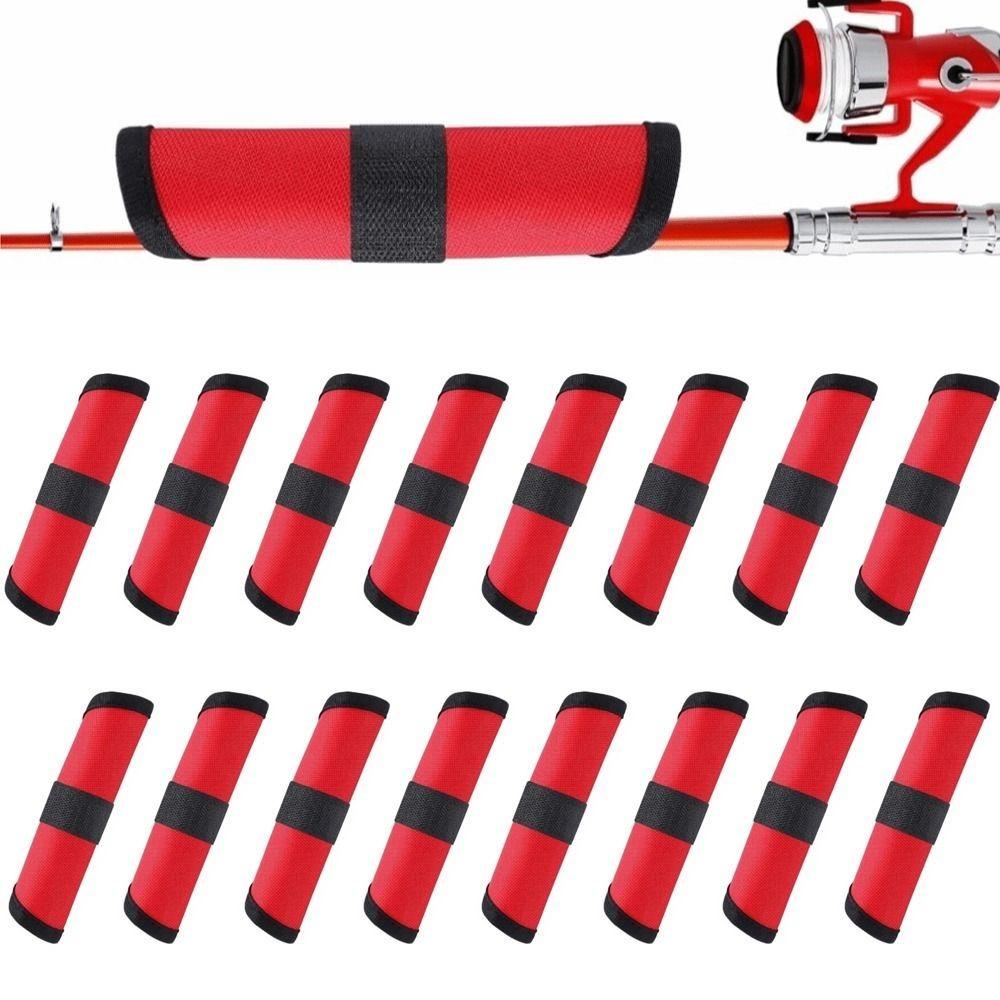 16PCS Red Fishing Lure Covers Oxford cloth Fish Hook Bait Covers Fishing Lure Wraps for Fishermen 16PCS-5.91inch