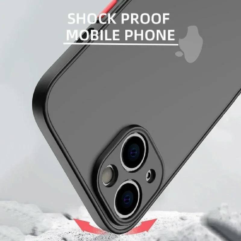 Matte Pc Phone Case For Iphone 15/14 Reflective Of Business Style Black Red Blue