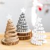 Wooden Christmas Tree Ornaments Vintage Style 5 Colors Wooden Beads Decoration Artificial Christmas Tree Beaded Christmas Tree