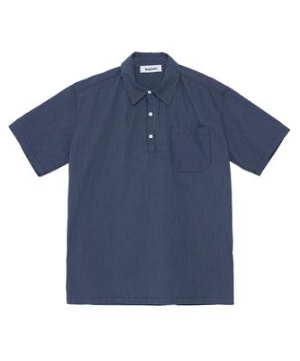 LAZY LAKE Striped Cooling Short Sleeve Shirt Navy