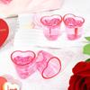 6pcs Creative Heart-shaped Mini Cocktail Glasses With Cute Personalized Designs Rainbow-colored Spirits Couple Glasses Valentine