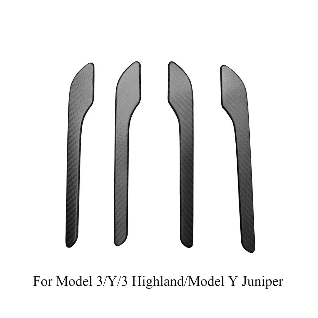 Real Carbon Fiber Door Handle Sticker for Tesla Model 3/Y/3+ Model Y Launch 2017-2025 Door Handle Protector Cover Accessories