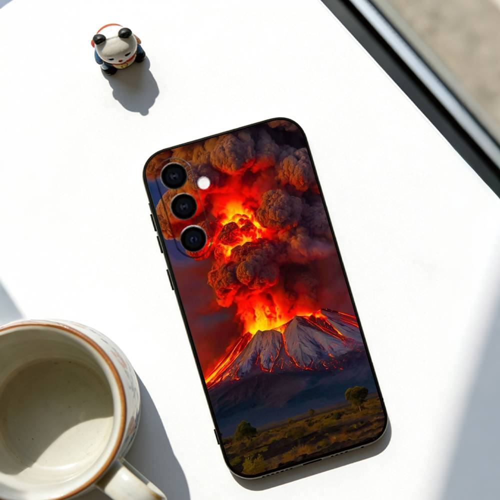 Lava Eruption  Phone Case For Samsung Galaxy A73,A72,A71,A70,A53,A52,A51,Others Soft Black Cover