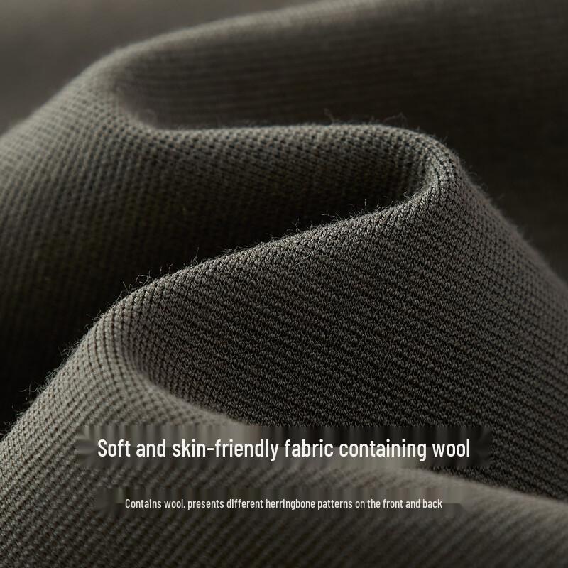 FIRS Men's Wool Blend Long Sleeve Business Polo Shirt