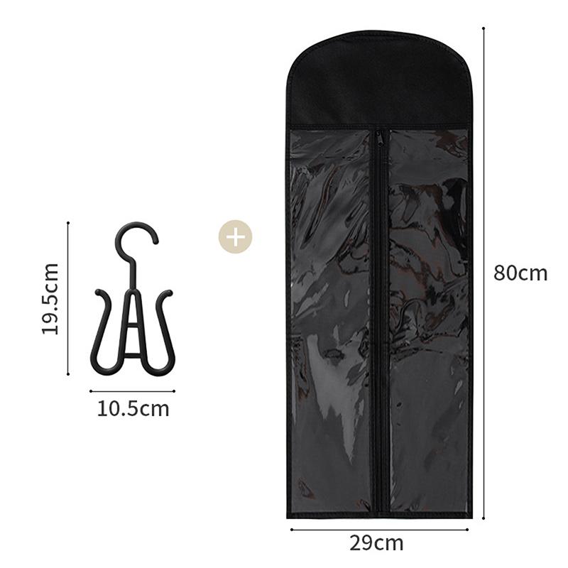 Oppbevaringspose for lange løshår Ikke-vevd Støvtett Parykkbæreposer Med Krok For Hjemmeorganisator Parykkpakkepose