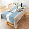 Korean Version Of Tablecloth Simple Splicing Striped Party Tassel Cotton And Linen Tablecloth Home Textile Table Cover