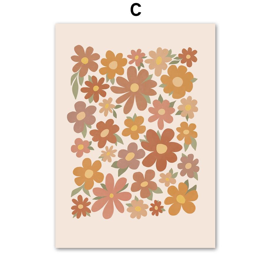 Boho Minimalistisch Sonne Regenbogen Blume Blätter Wandkunst Leinwandbild Abstrakt Nordische Poster Drucke Bilder Für Wohnzimmer Dekoration