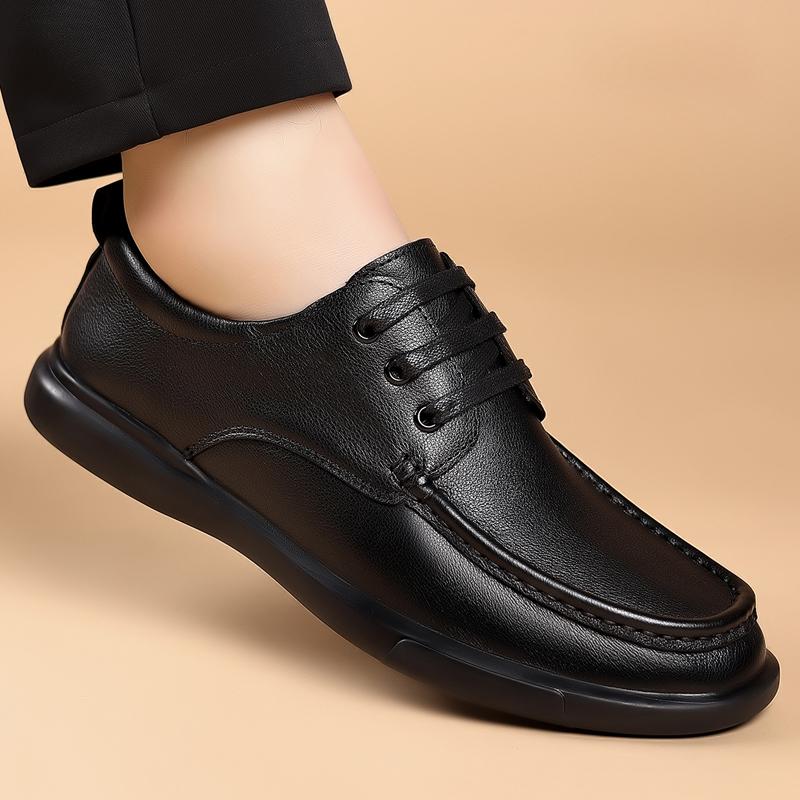 Genuine Leather Men's Shoes Black Classic Business Style Outdoor Formal Party Daily Office Adult Quality Comfortable Shoes Hot