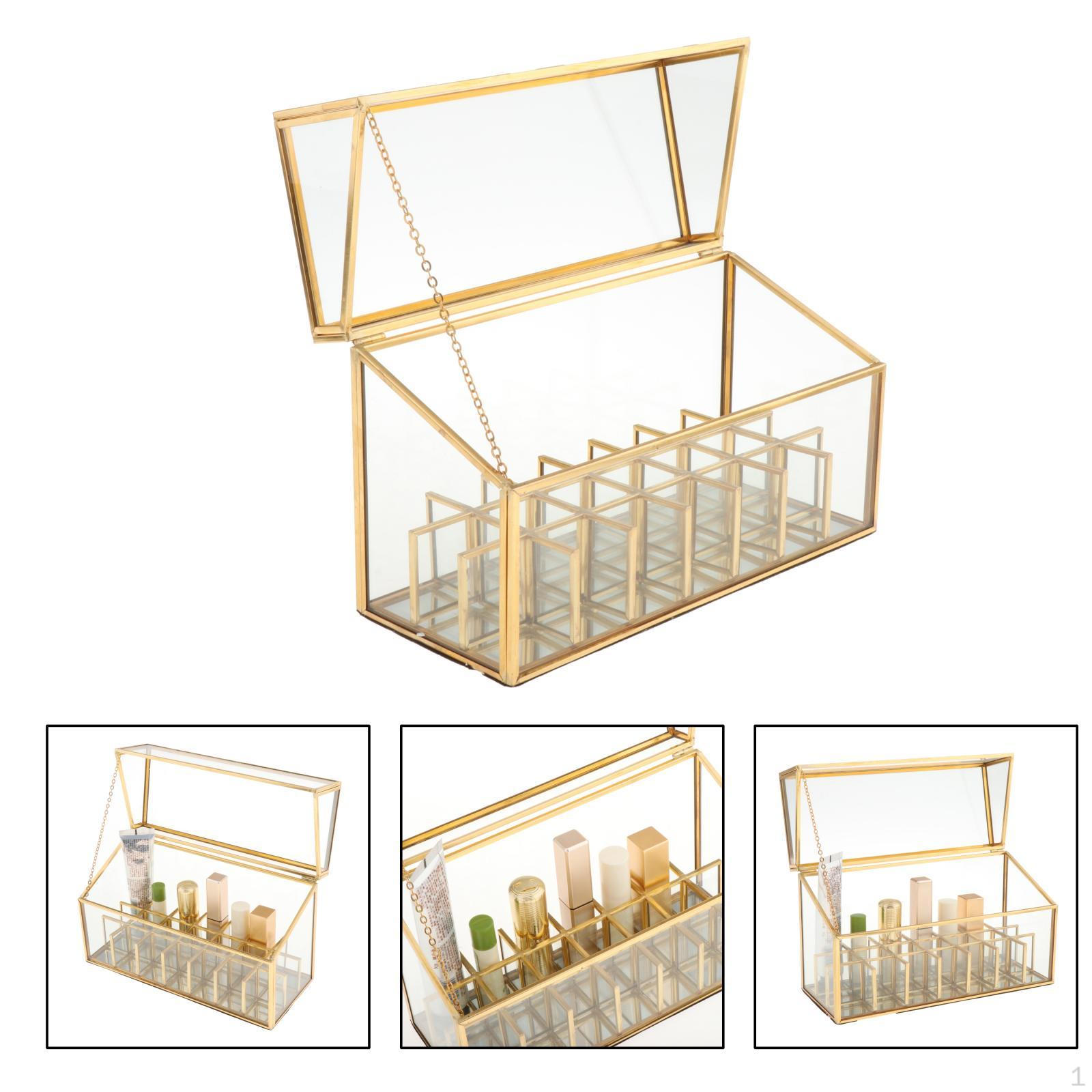 

Organizer, Dust-proof Holder Jewelry Storage Box Organizer Display Case with 21 Compartment 14cm
