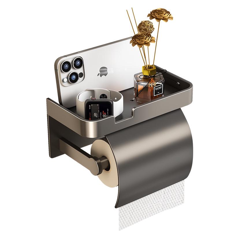 Wall-Mounted Waterproof Toilet Paper Holder - Punch-Free Bathroom Tissue Box