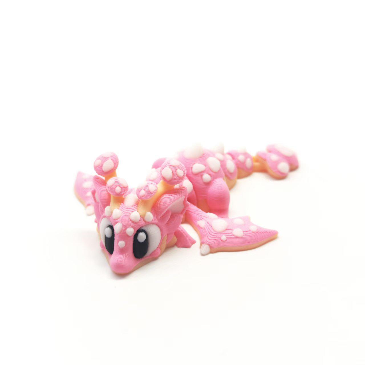 3D Printed Articulated Dragon Egg Set - Mushroom Flying Dragon Toy Ornament Gift