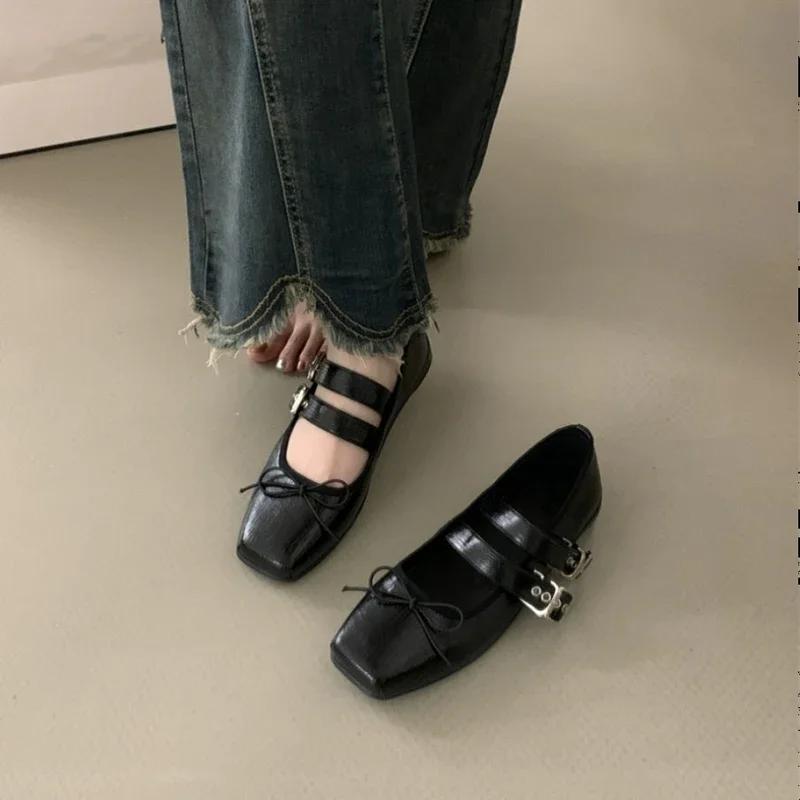 

Модные весенне-осенние женские балетки, модные женские балетки с бантом-бабочкой для улицы, женские туфли-балетки 40 чёрный