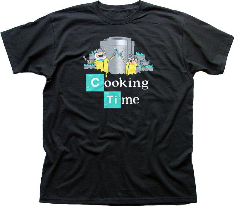 Adventure Cooking Time Finn Jake Breaking Bad Walter black t-shirt 9847 S разноцветный