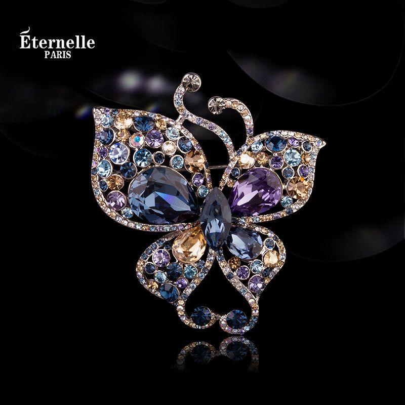 Eternelle Women s French-Style Butterfly Brooch Phantom Color