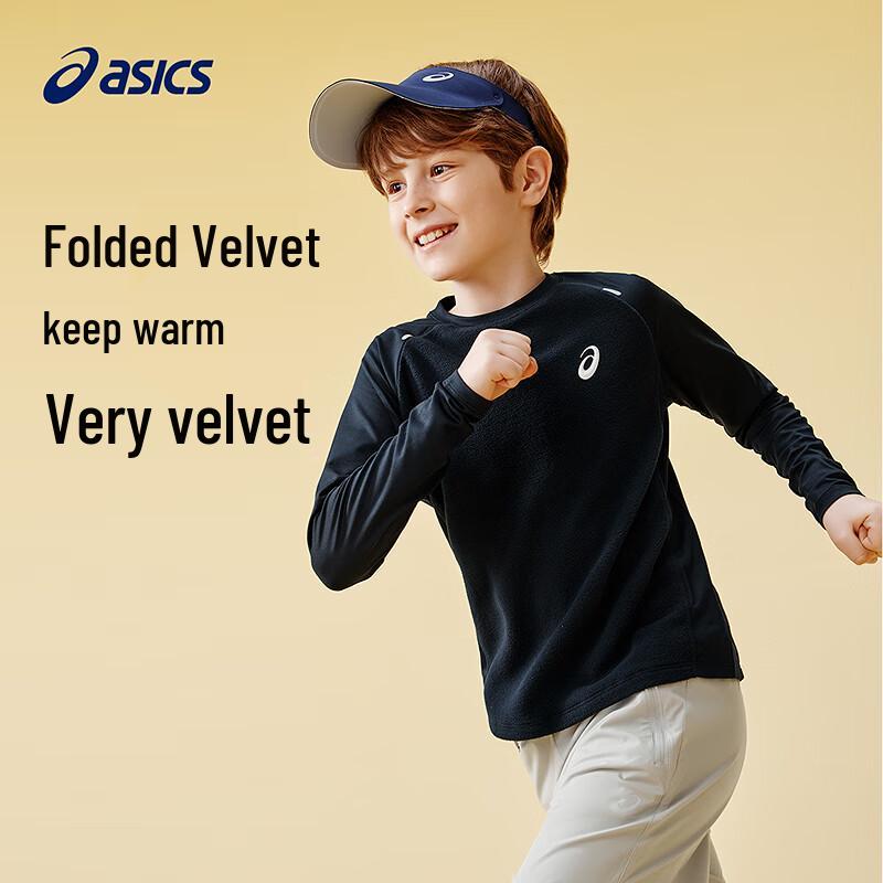 ASICS Kids' Fleece Long-Sleeve Thermal T-Shirt