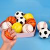 6Pcs Mini Sports Stress Ball Anxiety Relief Small Foam Football Baseball Basketball Tennis Soccer Kids Elastic Ball Fidget Sensory Toy