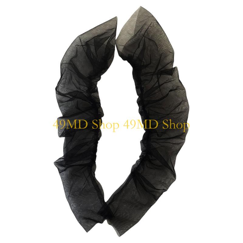 

49MD Ruffled Glove Easy Elegant Arm Cover Simple Long Sleeve Decorative Tulle for Wedding False Simple Gloves Sheer
