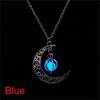 Fashion Xmas Gifts Luminous Necklace Silver Plated Glow In The Dark Moon&Pumpkin Pendant