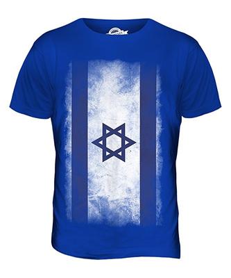 Camiseta com bandeira desbotada de Israel, camiseta de manga curta, camiseta gráfica legal