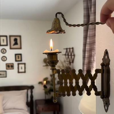 Ausziehbarer konischer Kerzenhalter, antiker Klavier-Kerzenständer zur Wandmontage für Wohnzimmer, Schlafzimmer und Kamindekor
