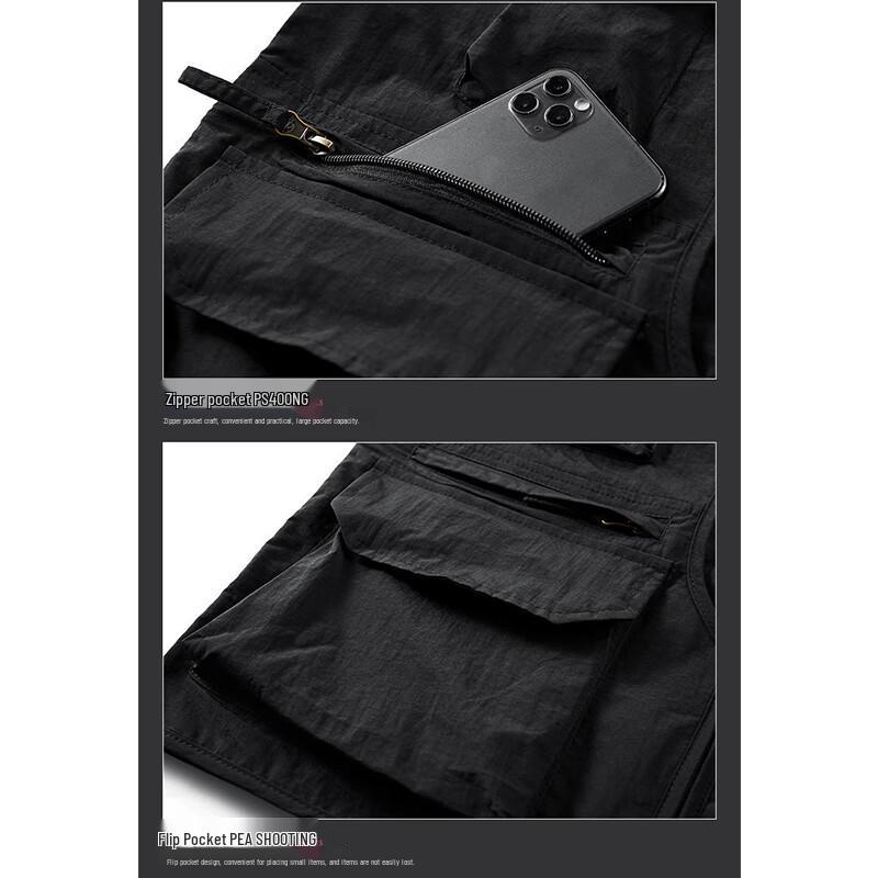 Mao Ren Men's Casual Multi-Pocket Workwear Vest