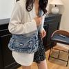 Neue einfache Damenhandtasche mit großem Fassungsvermögen, praktische Denim-Umhängetasche, Damen-Crossbody-Mode, diagonale Umhängetasche, Muttertasche