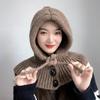 New Winter Knit Hooded Neck Warmer (Brown)