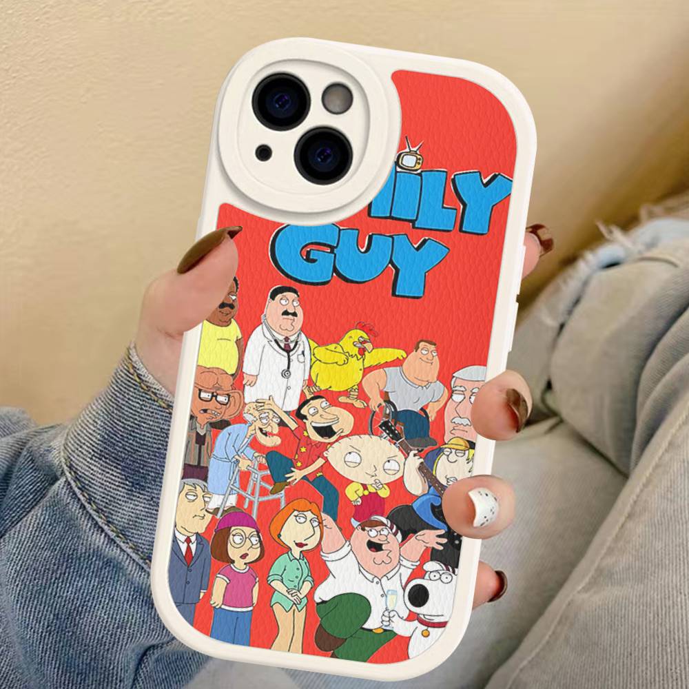 Aesthetic F-Family G-Guy Leather Phone Case For IPhone 16 15 14 13 12 11 Pro Max Plus Shockproof Cover iphone XR