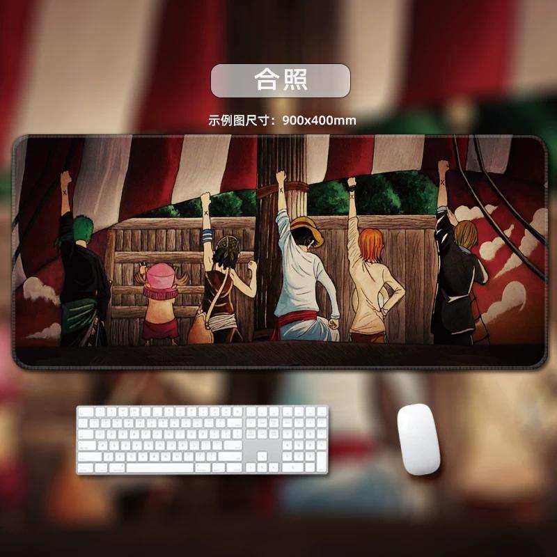 One Piece Leather Mouse Pad Oversized Small Office Gaming Keyboard Pad Desk Pad Bristle Bracelet Monkey D. Luffy Roronoa Zoro Decorative Desk Mat
