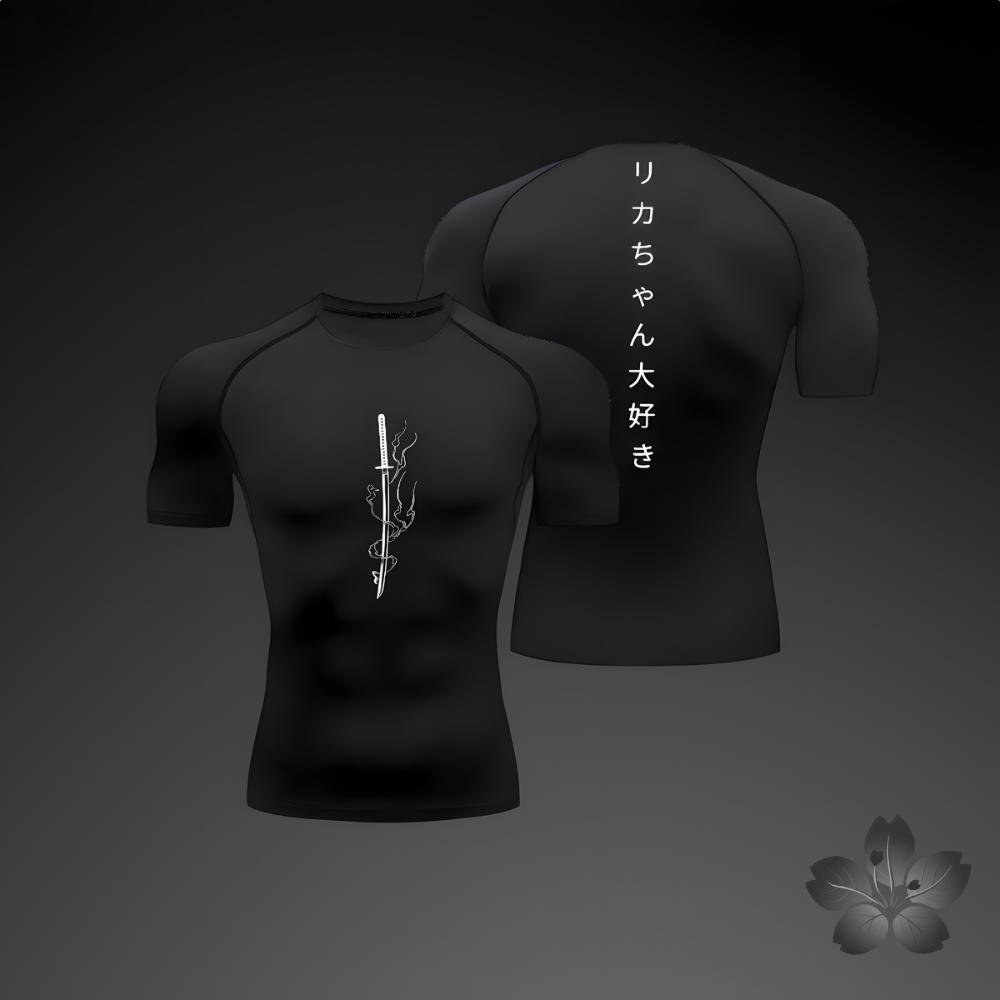 2026 Anime Graphic Compression Shirts for Men Athletic Quick Dry Tshirts Tees Tops Gym Workout Undershirts Short Sleeve Rash Guard
