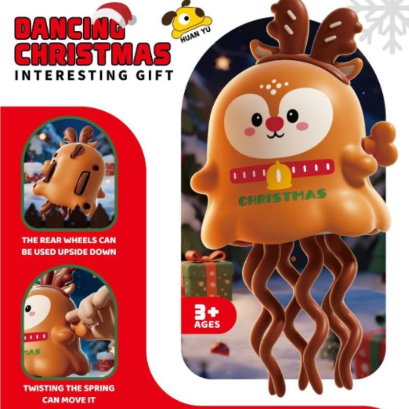 Dancing Octopus Wind Up Toy With Santa Claus And Elk Design For Holiday Gift Giving