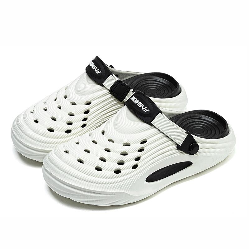 "Unisex Summer Garden Shoes: Non-Slip, Thick-Soled Half-Toe Beach Sandals"