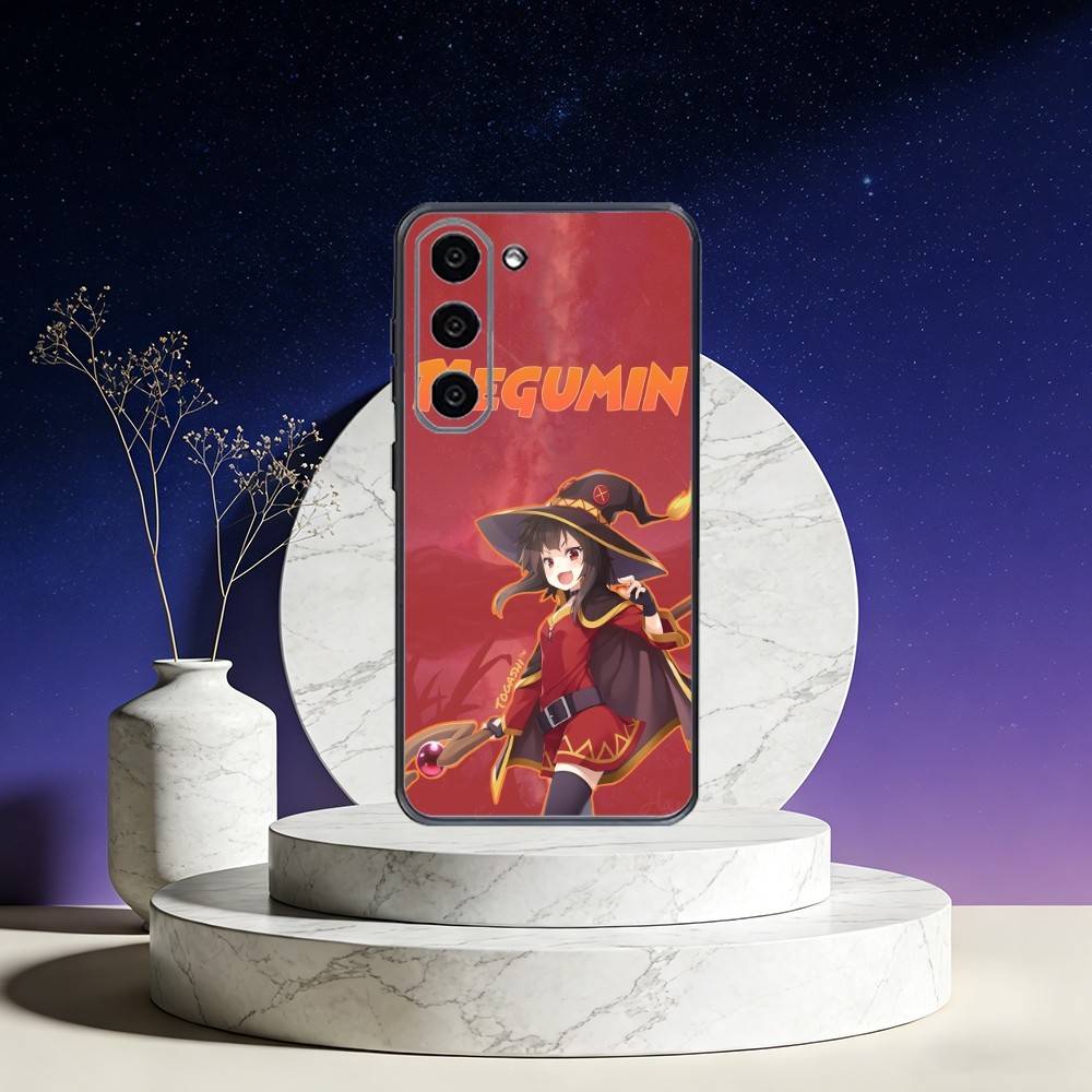 Megumin Anime K-KonoSubaS Phone Case For Samsung Galaxy A73,A72,A71,A70,A53,A52,A51,Others Soft Black Cover