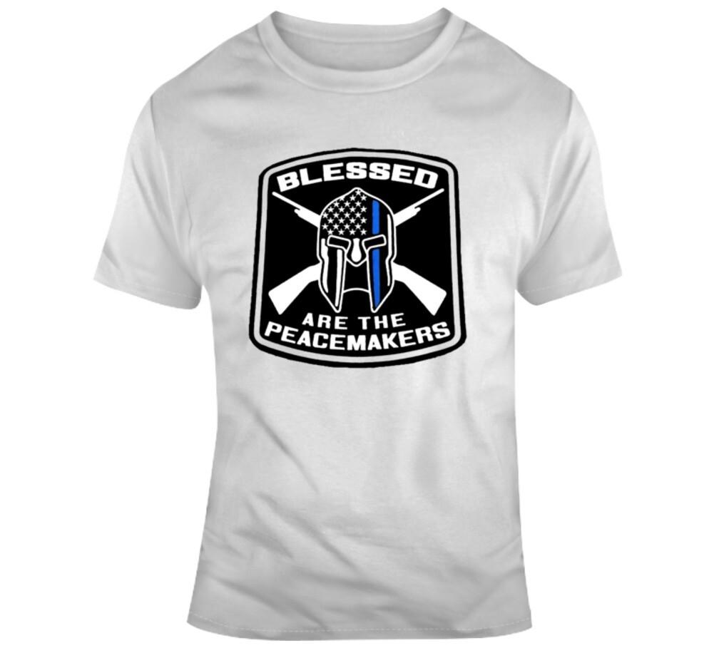 Blessed Are The Peacemakers Novelty UnisexTee Police Officer Knight Gift T Shirt XXL