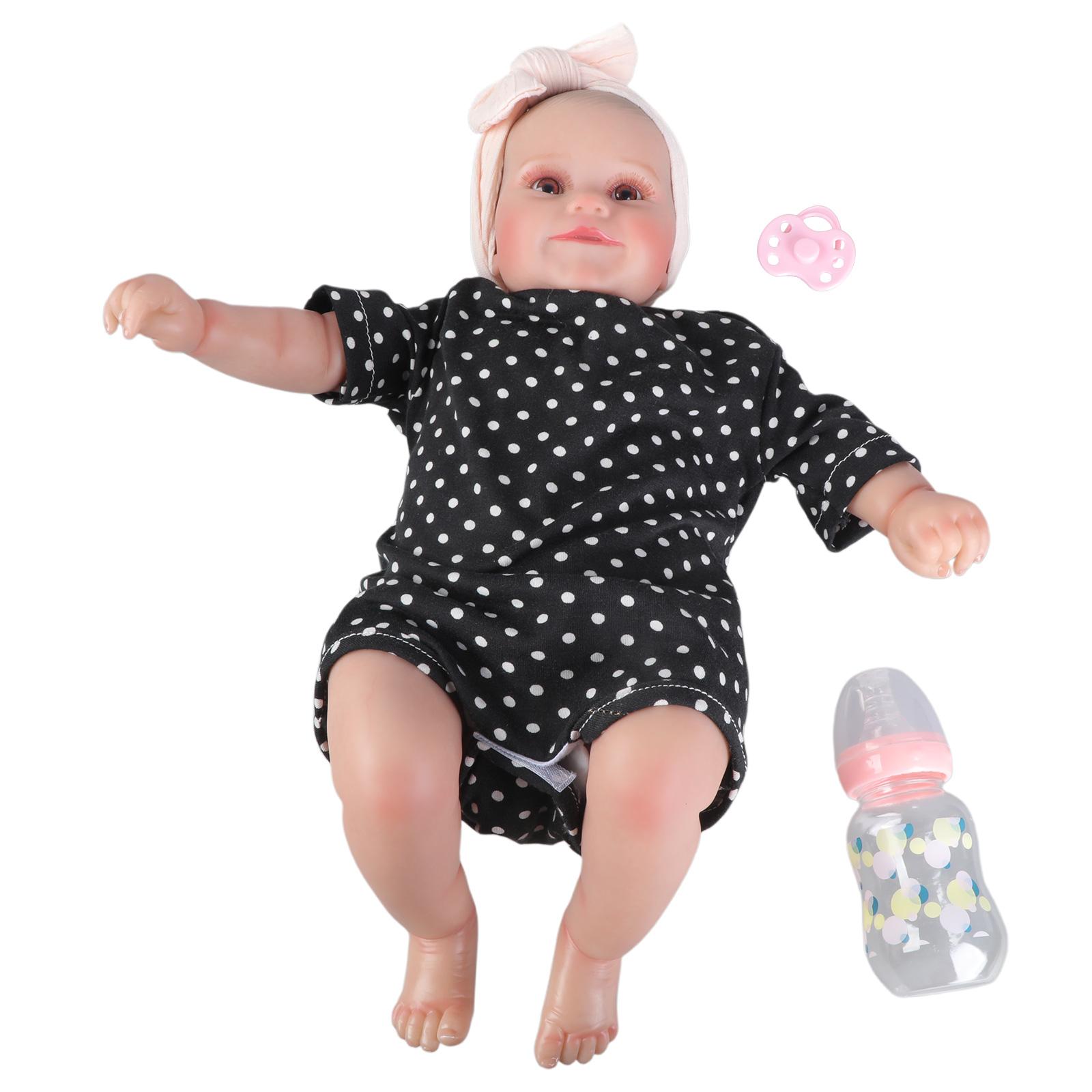 19’’ Baby Girl for Doll Reborns Realistic for Doll Infant Gift Interactive Soft Caucasian for Doll with Hair Dress Blue/ 50 cm