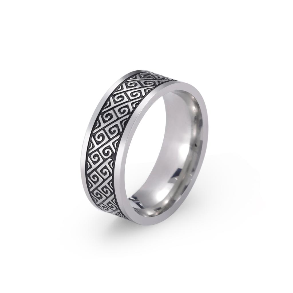 Viking Style Stainless Steel Auspicious Clouds Rings For Men Personalized Dominant Trend Retro Jewelry