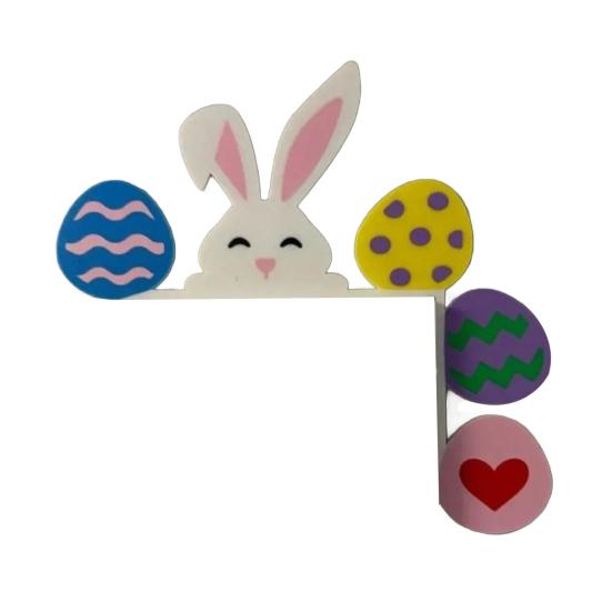 

Пасхальний заєць Куточок дверей Прикраса сільського будинку Барвисте яйце Морква Кролячі вуха Дверна рама Знак Передні двері Орнамент Верхня частина D