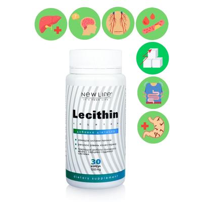 Lecithin New Life Dietary Supplement (Liver Protection, Cholesterol Regulation) 30 Capsules