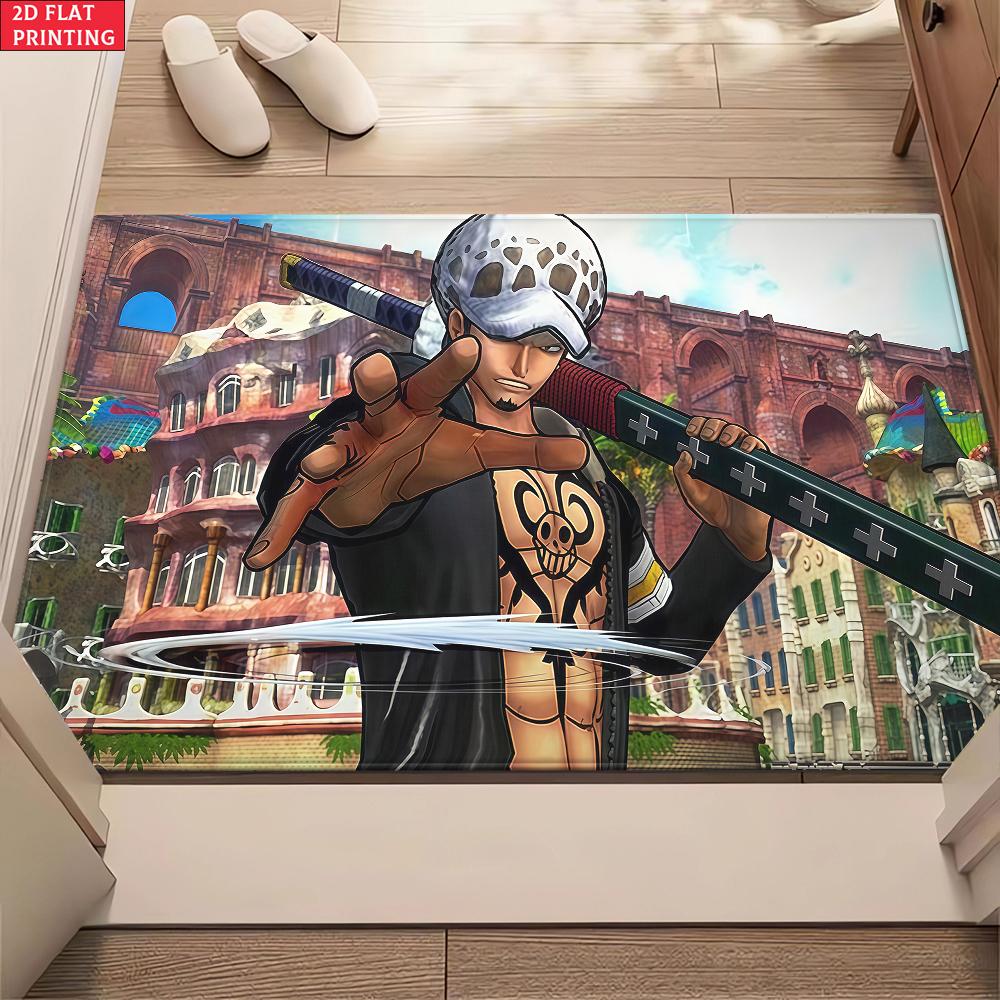Anime Surgeon of Death Doormat, Cartoon Pirate Room Non-slip Floor Mat, Decorative Entrance Rug for Home Living Room Bedroom