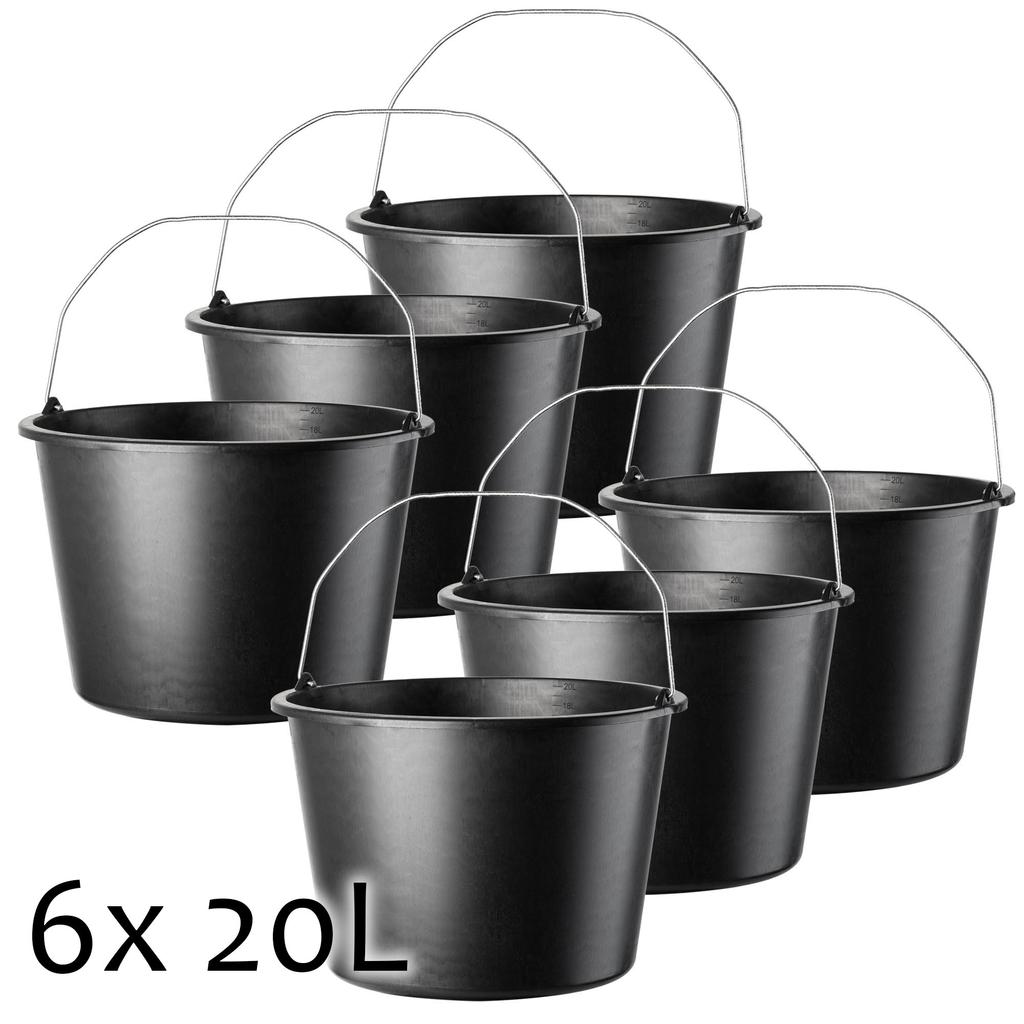KADAX Plastic Construction Buckets Household 20L X 6pcs